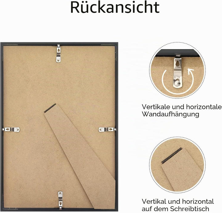 ATOBART A4-Fotorahmen, 3er-Pack-21x30cm schwarzer Bilderrahmen, Zertifikatsrahmen für Wandmontage od