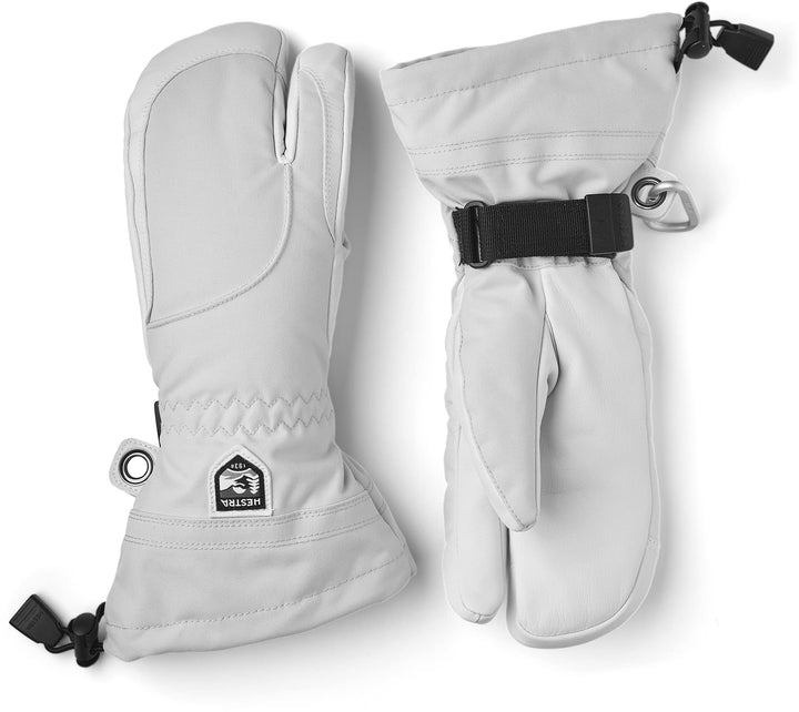 Hestra Heli Skihandschuhe für Damen, klassischer 3-Finger-Leder-Schneehandschuh zum Skifahren, Snowb
