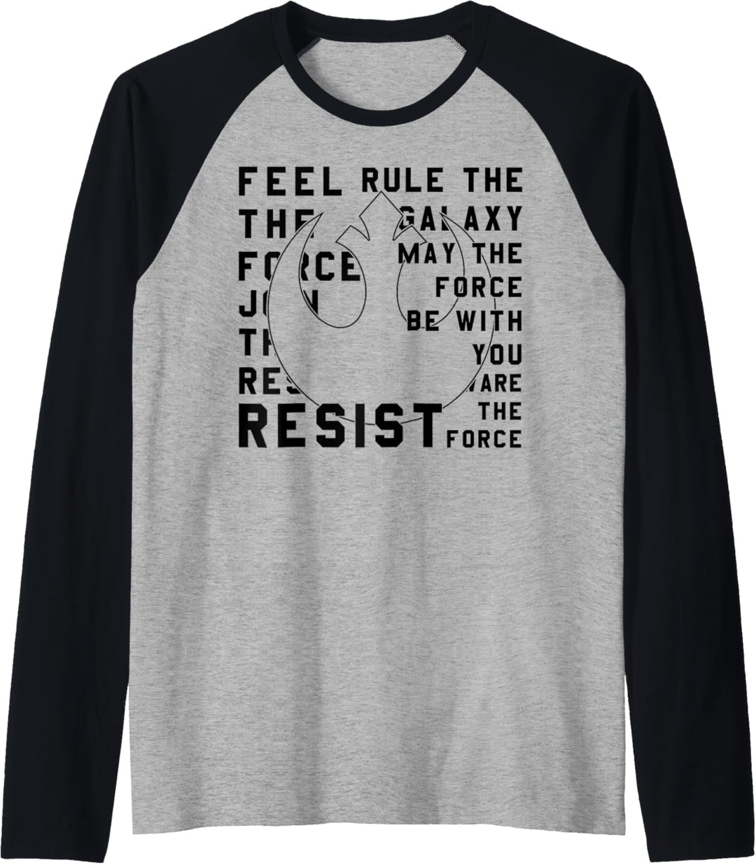 Star Wars Last Jedi Rebel Resist Bold Text Raglan