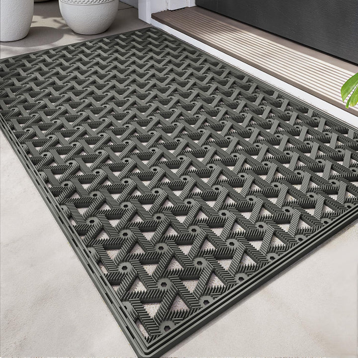 DEXI Fussmatte Aussen 61 x 91 cm, rutschfeste Schmutzfangmatte mit Drainagelöchern, Wasserdicht &amp; We