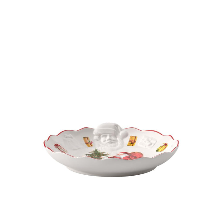 Villeroy & Boch 14-8332-3614 Gebäckteller, Porzellan, Weiss/Bunt Schale mit Santa Relief Klein Weiss