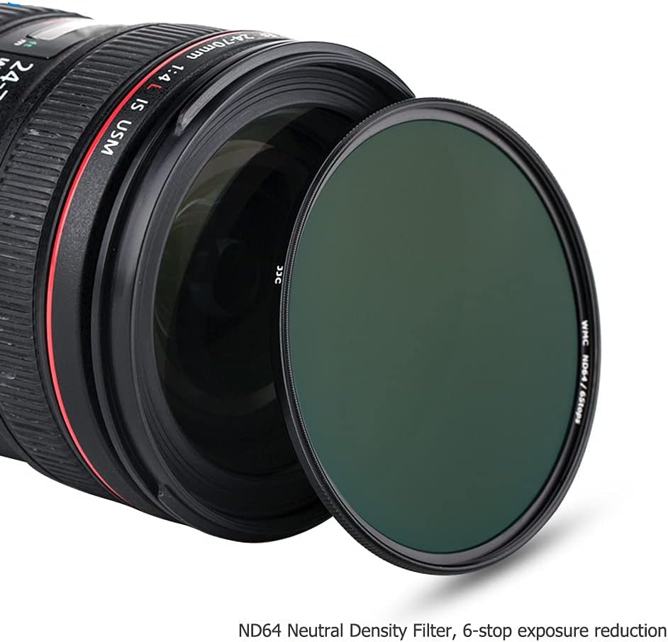 JJC ND64 Graufilter, 62 mm, ultradünn, mehrfach beschichtet, Objektiv-Fader, HD, optisches Glas, pro