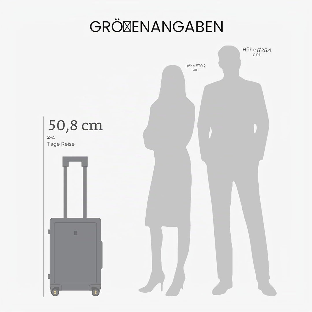 LEVEL8 Koffer Trolley, Rollkoffer Reisekoffer Hartschalen 4 Rollen, Spinner Handgepäck,TSA, 100% PC,