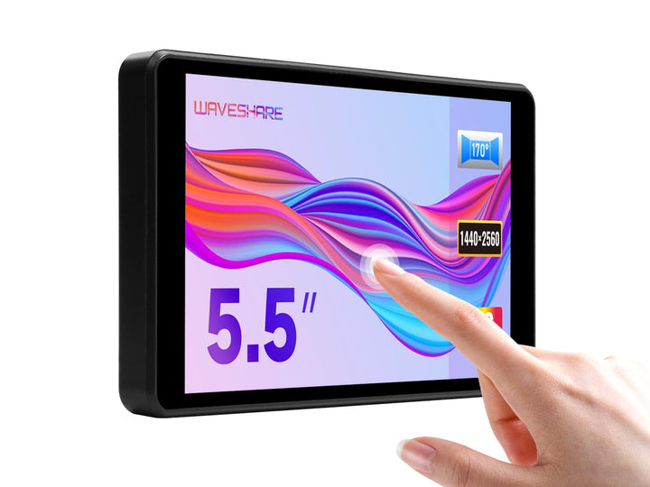 Waveshare 5.5inch 2K Capacitive Touch LCD Display Compatible with Raspberry Pi 4B/3B+/Pi 3B/Zero 2w/