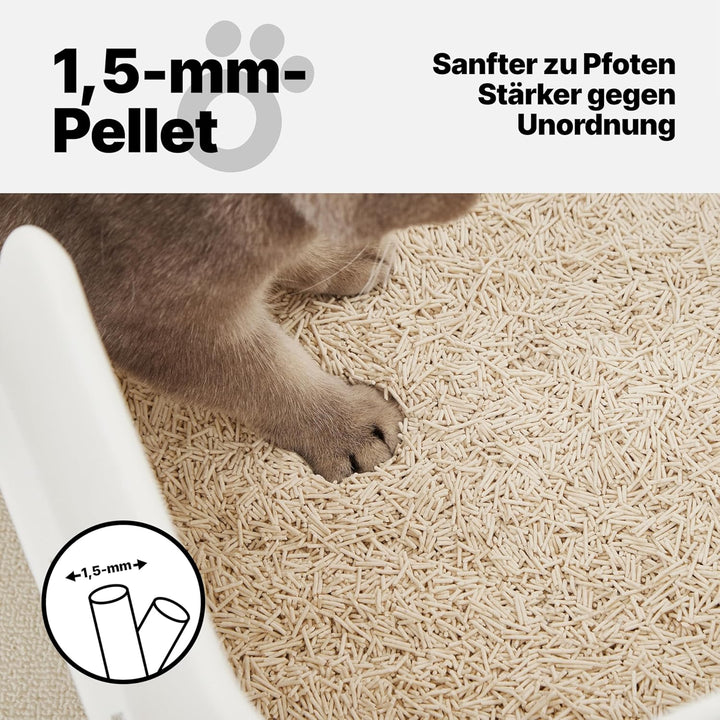 Tofu Katzenstreu - Klumpend, Pflanzlich aus Erbsenhülsen, 99% Staubfrei, Optimale Geruchskontrolle,