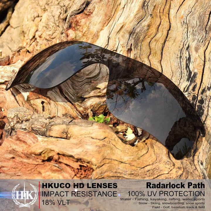 HKUCO Verstärken Ersatz-Brillengläser für Oakley RadarLock Path Rot/Schwarz/Titan TAC Polarisiert
