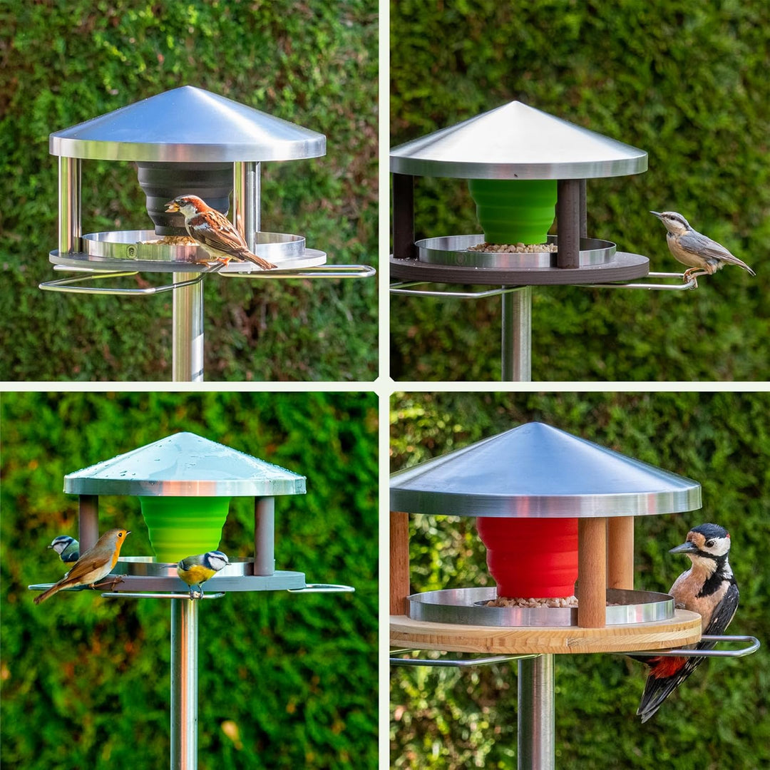 LicusDesign Lech Vogelhaus mit Ständer wetterfest Vogelfutterhaus mit Ständer Vogelhäuschen mit Stän