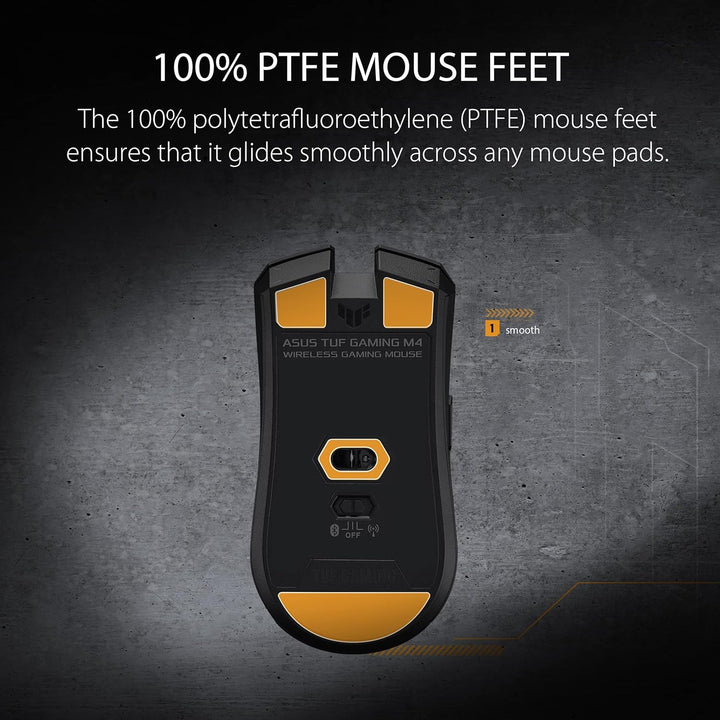 ASUS TUF Gaming M4 Wireless optische Gaming-Maus (kabellos, beidhändig, 12.000 DPI-Sensor, DPI-Taste