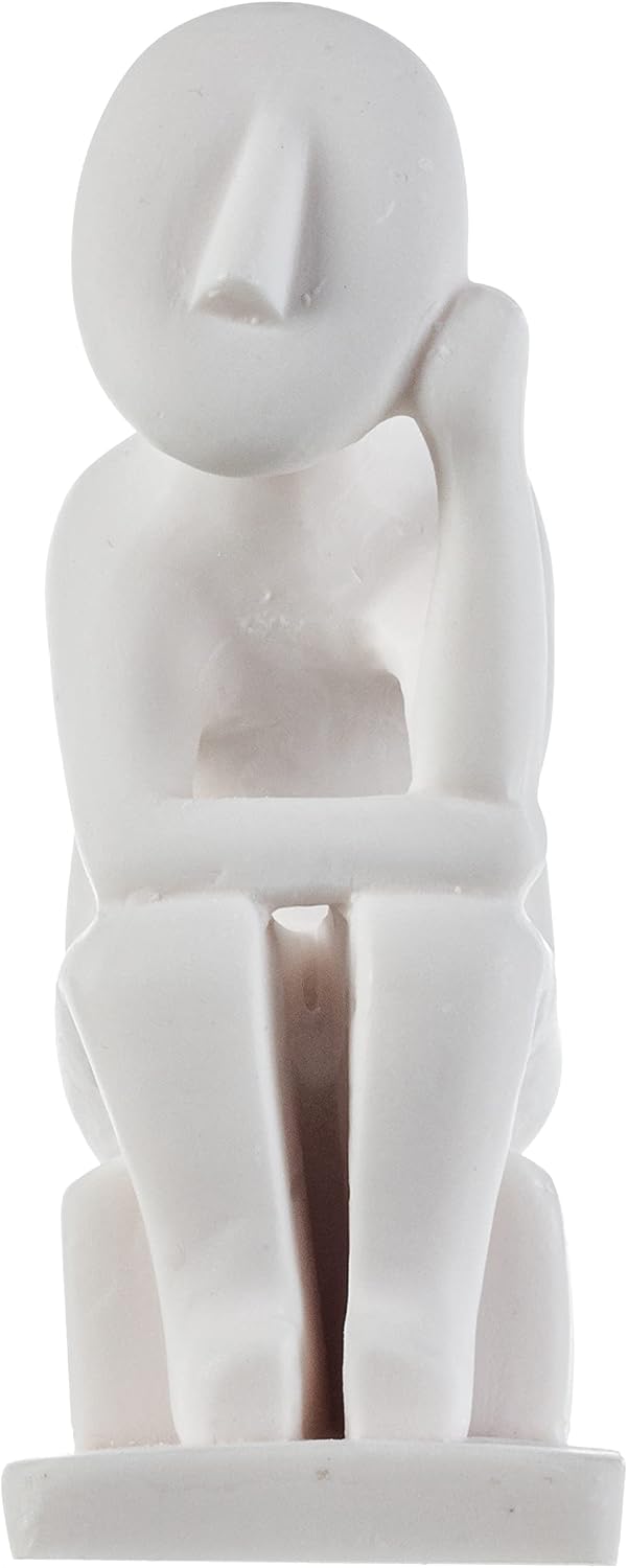Kykladenkunst Denker Kykladen Männliches Idol Alabaster Statue Handgemachte Skulptur 15.7 cm