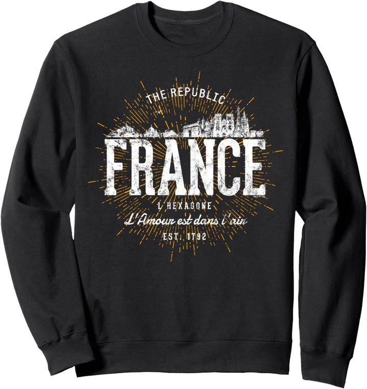 Vintage Stil Retro Frankreich Sweatshirt