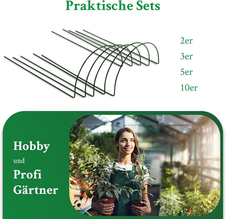 Novatool 10 Strauchstütze 100 cm hoch halbrund 40 cm grün Staudenhalter Blumenhalter Rankengewächs P
