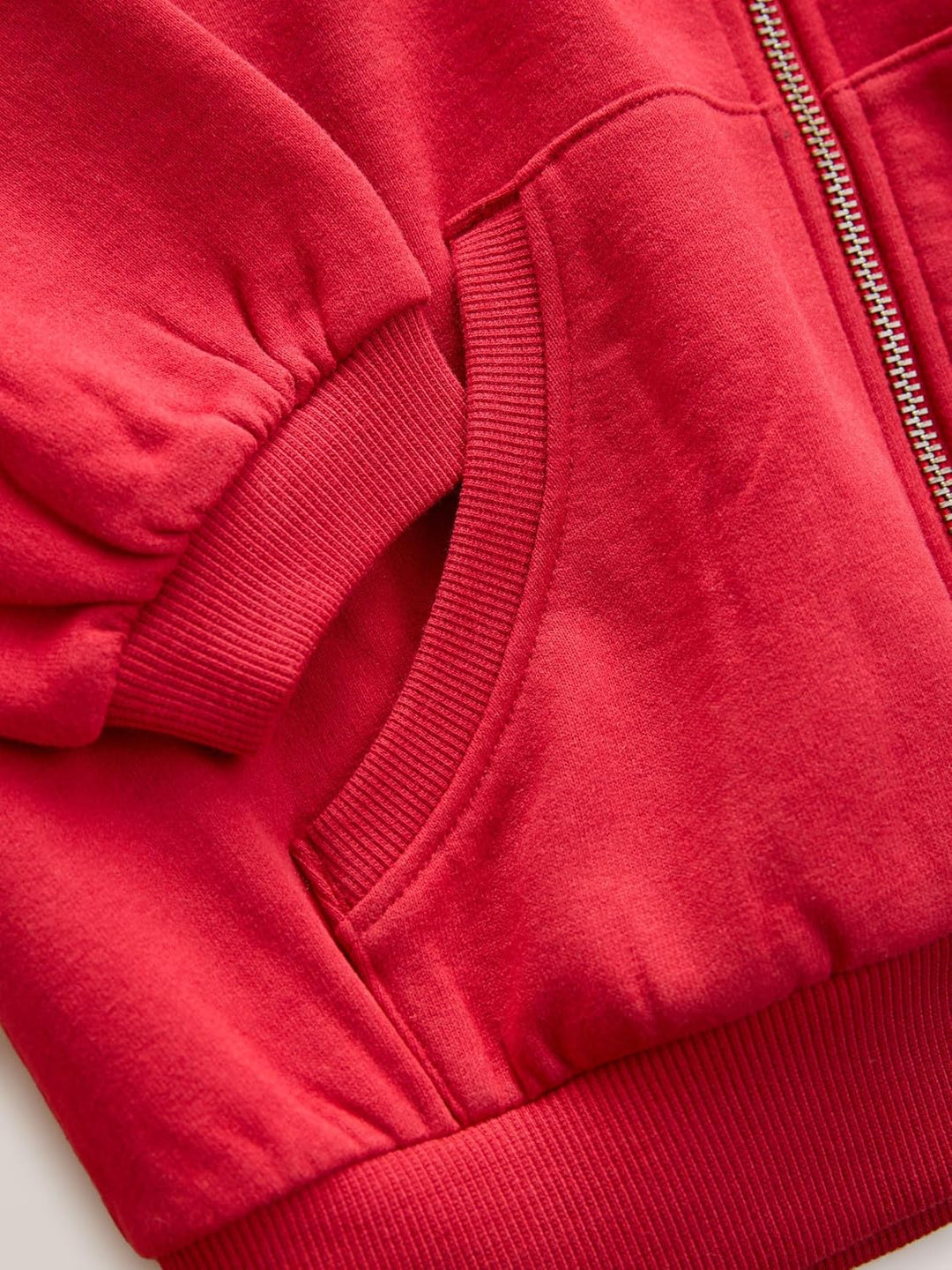 NEXT Mädchen Sportliche Kapuzenjacke mit hohem Baumwollanteil 122 Rot, 122 Rot