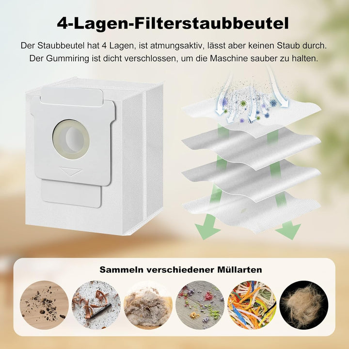 17 Stück Zubehör für iRobot Roomba Combo j7+/j7 Plus/j9+/j9 plus/10 MAX Saugroboter,2 Rollenbürste 4
