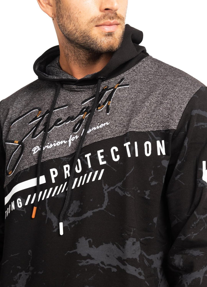 Subliminal Mode Herren-Kapuzen-Sweatshirt, langärmlig, zweifarbig, mit Tasche, lässiger Stil, Basic,