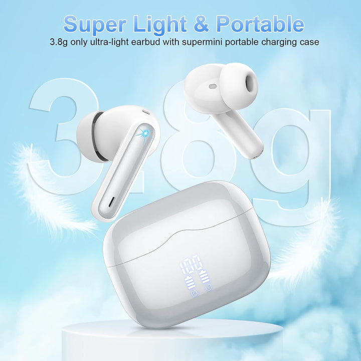 xinwld Bluetooth Kopfhörer, Kopfhörer Kabellos Bluetooth 5.3 In Ear Kopfhörer mit 4 ENC Noise Cancel