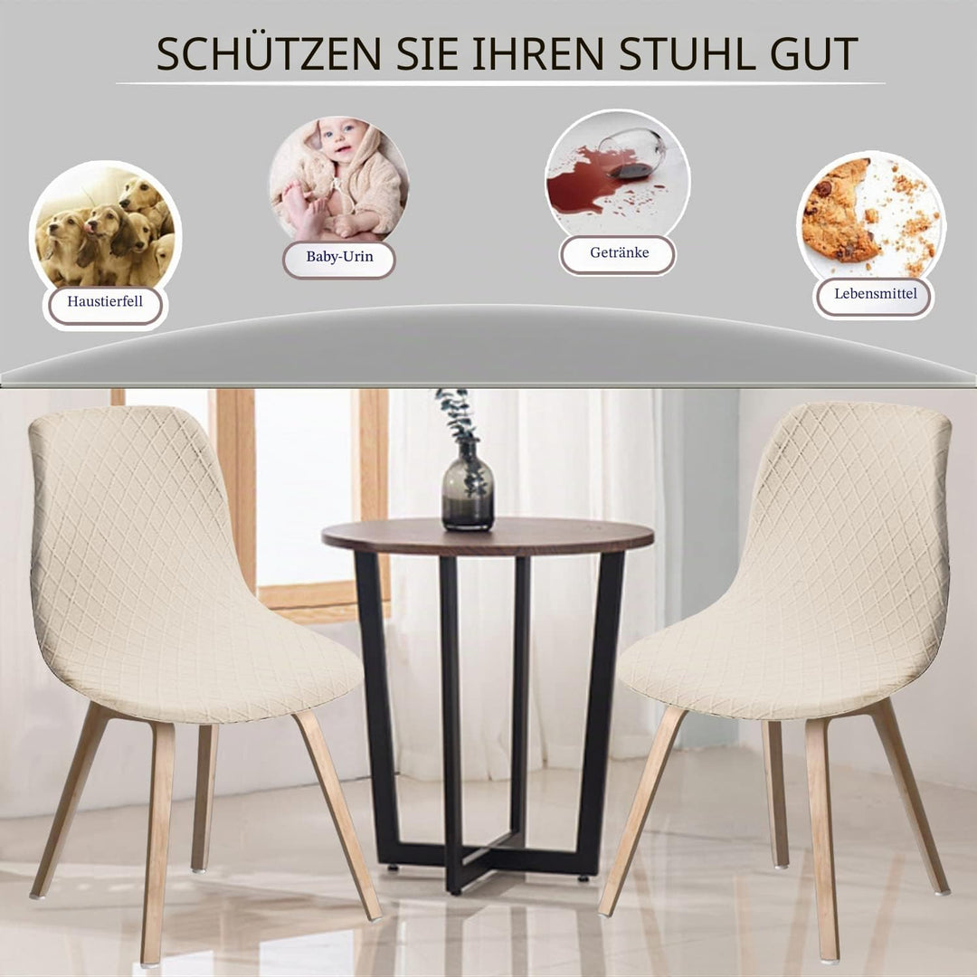 JUNZHE Muschelstuhlhussen Retro-Stuhlhussen Stretch Spandex Druck Lounge Eckstuhl Schutz für Esszimm