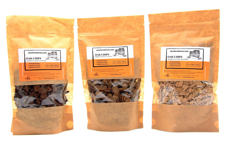 Eichenspäne-Set - 3 Packungen - Set Amerikanischer Eichenchips, Enthält stark, mittel und leicht get