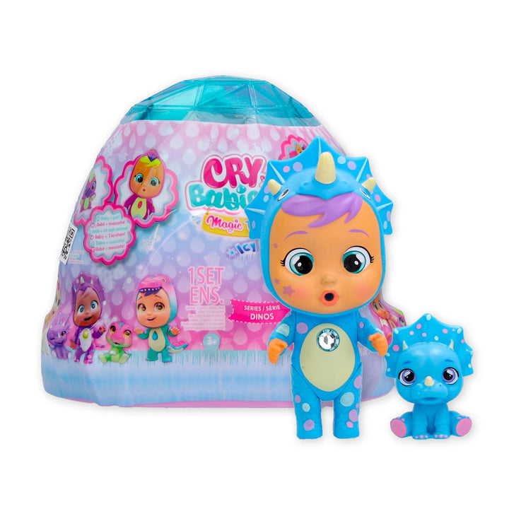 Cry Babies Magic Tears 904163 Dinosaur Puppe, Mehrfarbig Einzelbett, Einzelbett