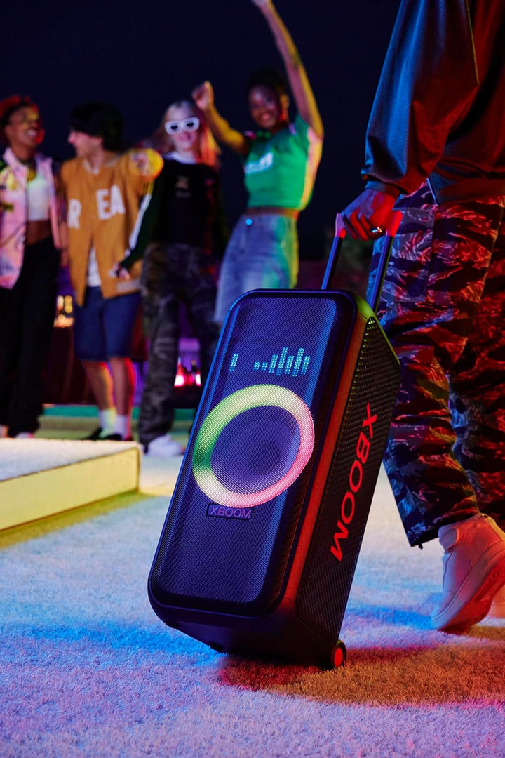 LG XBOOM XL7S, rollbares 2-Wege-Soundsystem (Karaoke- &amp; DJ-Funktionen, Beleuchtung), Schwarz [Modell