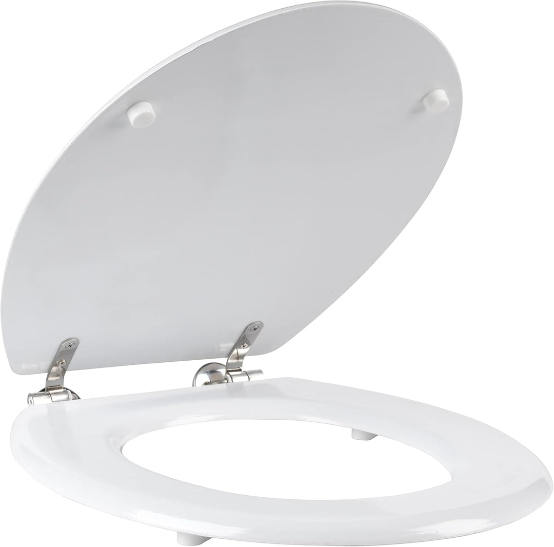 Beldray WC Sitz mit Absenkautomatik, Toilettensitz Holz Abnehmbar, Klodeckel Oval mit Soft Close 43c