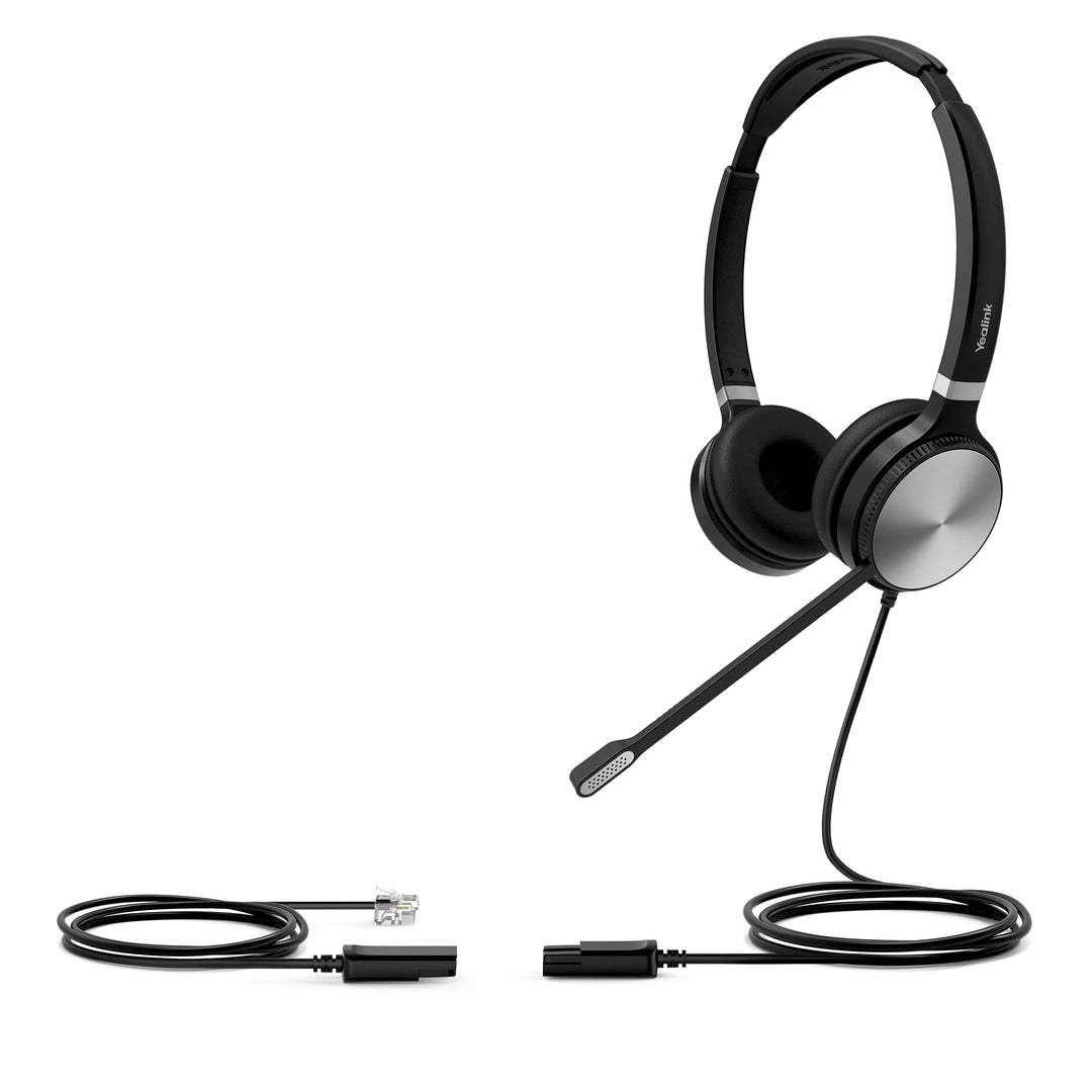 Yealink YHS36 E2 Dual kabelgebundenes Headset mit QD‑auf‑RJ9, Noise‑Cancelling‑Mikrofon, HD‑Wideband