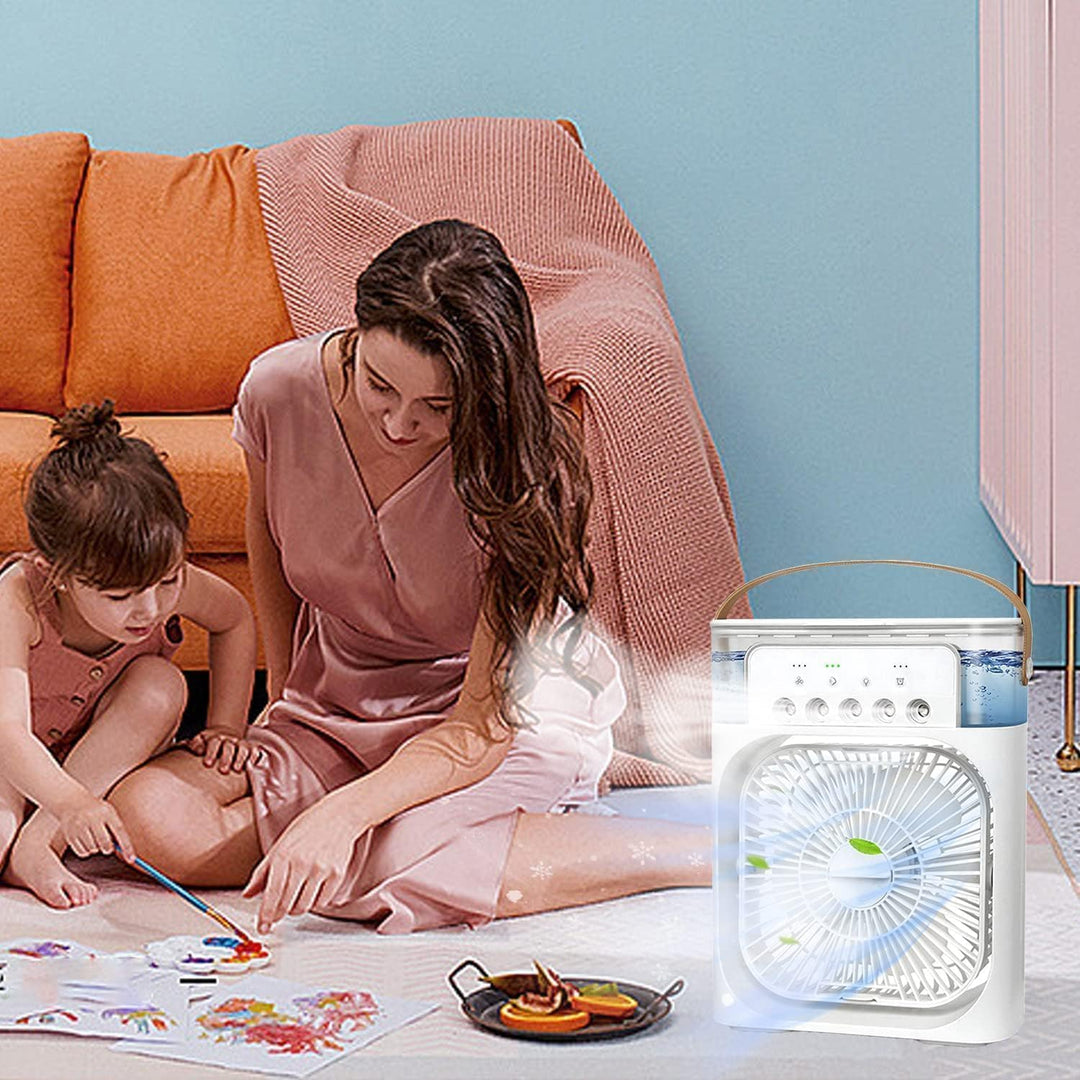 ragbare Klimaanlage Fan, 4 in 1 Personal Mini Cooling Fan mit Wassernebel Spray, 3 Geschwindigkeiten