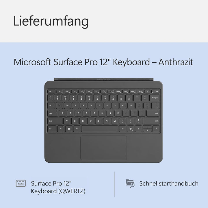 Microsoft Surface Pro 12" Keyboard | kompatibel mit Surface Pro 12" | QWERTZ | Anthrazit