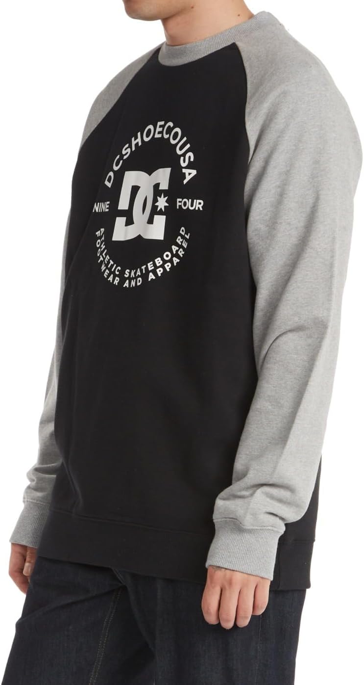 DC Shoes Herren Dc Star Pilot Raglan Crew Sweatshirt S Black/Grey Heather, S Black/Grey Heather