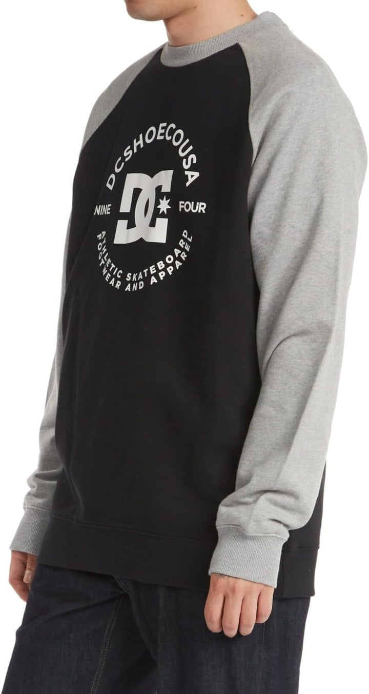 DC Shoes Herren Dc Star Pilot Raglan Crew Sweatshirt S Black/Grey Heather, S Black/Grey Heather