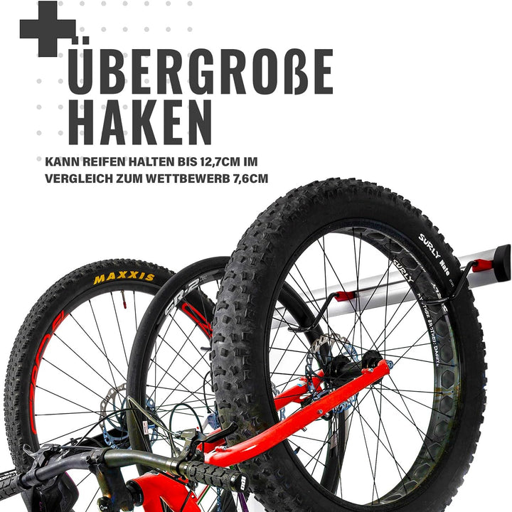 PRO BIKE TOOL Fahrrad Wandhalterung für 3 oder 6 Fahrräder - Verstellbare Garage &amp; Wohnung - Vertika