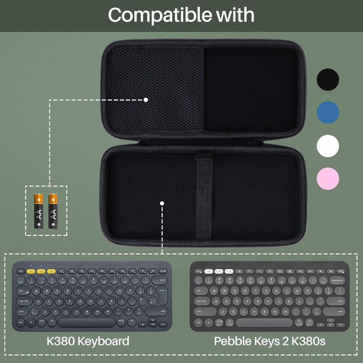 Hart Reise Schutz Hülle Etui Tasche für Logitech Pebble Keys 2 K380s K380 Multi-Device -Tastatur (We