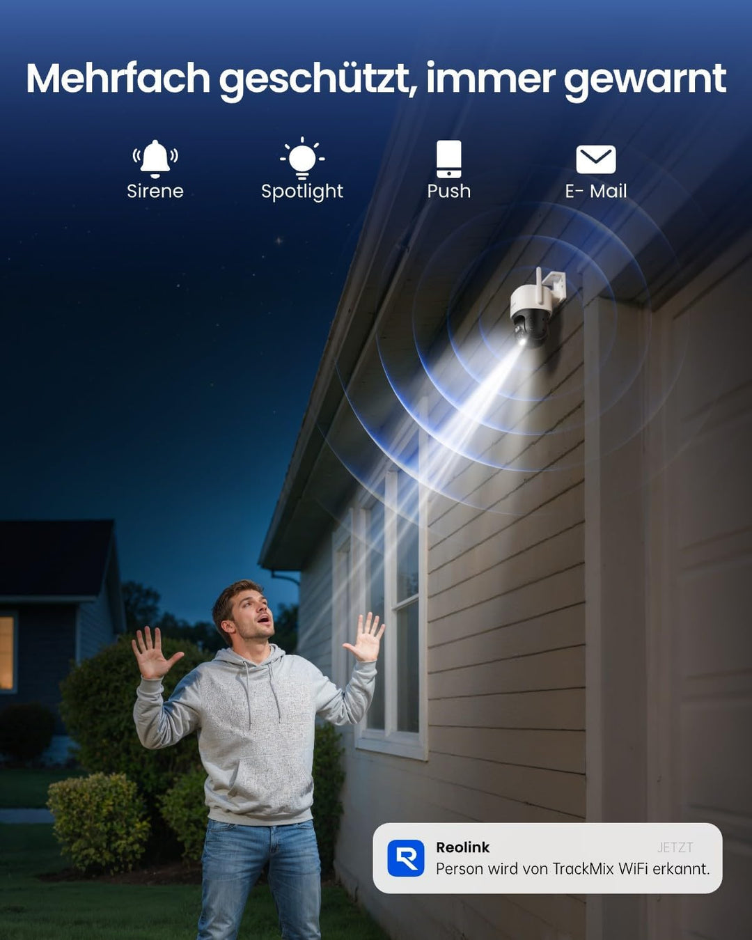 Reolink 4K 8MP PTZ Überwachungskamera Aussen mit Dual-Objektiv, 2,4/5GHz WLAN, Auto-Tracking, Smarte