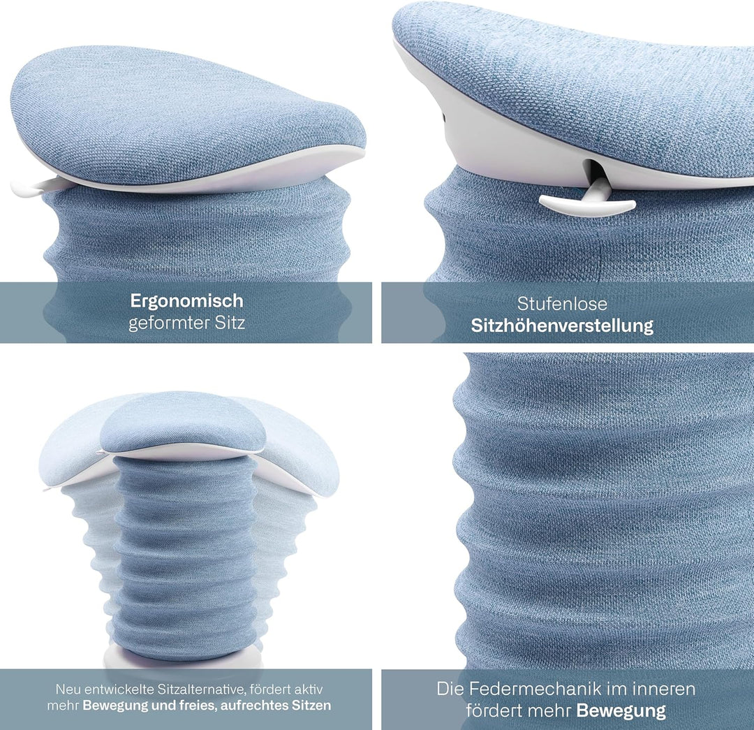 TOPSTAR Sitness 4D mit Rollen AGR-Zertifiziert Dynamischer Sitzhocker schwarz - grün, ergonomischer