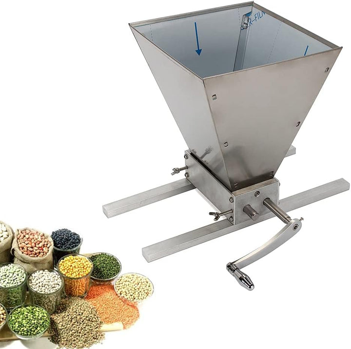 Getreidemühle mit Aluminiumsockel Manuelle Malzmühle Gerstenkornmühle mit 2 Edelstahlwalzen Für das