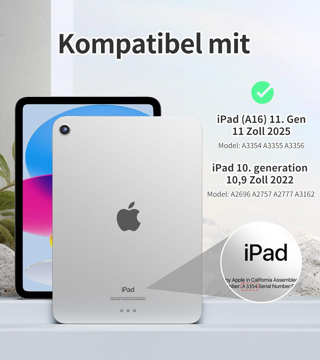Hülle für iPad (A16) 11 Zoll (2025) & iPad 10. Generation (2022) mit Stifthalter, Stossfeste Schutzh