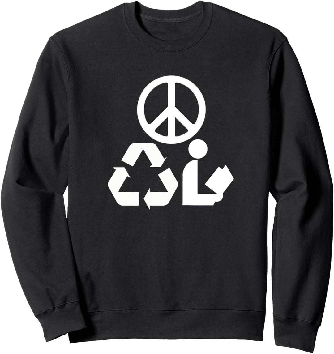 Peace-Recycle-Lese-Zeichen-Symbol Sweatshirt
