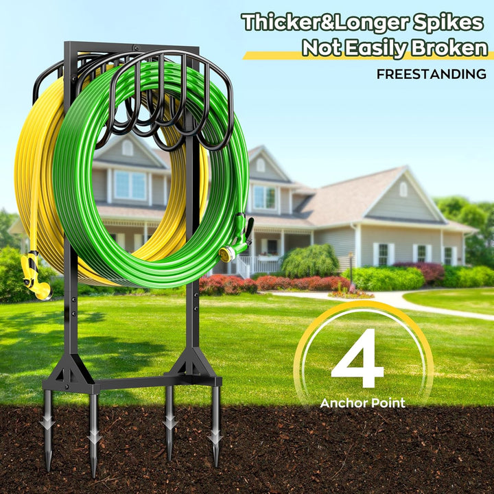 Gartenschlauchhalter für 2 x 45 m Schläuche, strapazierfähiger freistehender Metall-Schlauchhalter m