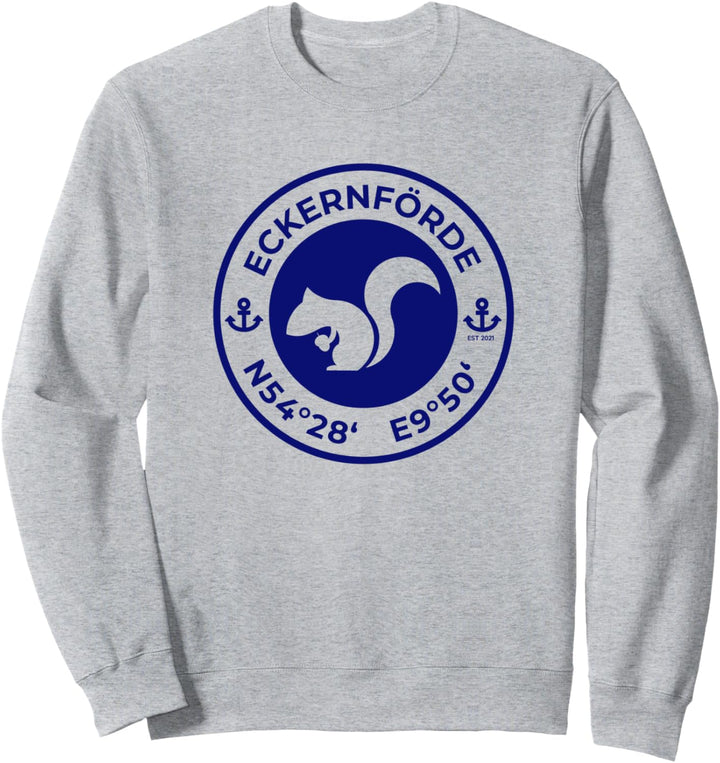 Eichhörnchen Eckernförde mit Anker und Koordinaten Sweatshirt