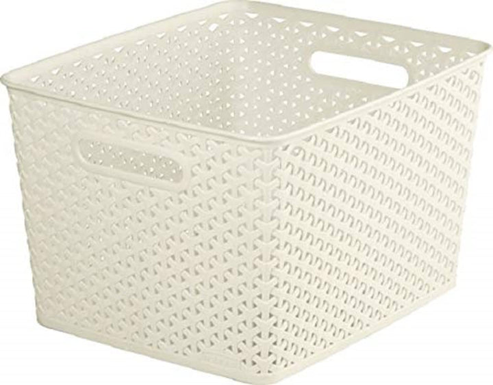 Curver 03612-885-00 Dekorativer Korb My Style L, 18 L, Creme, Creme