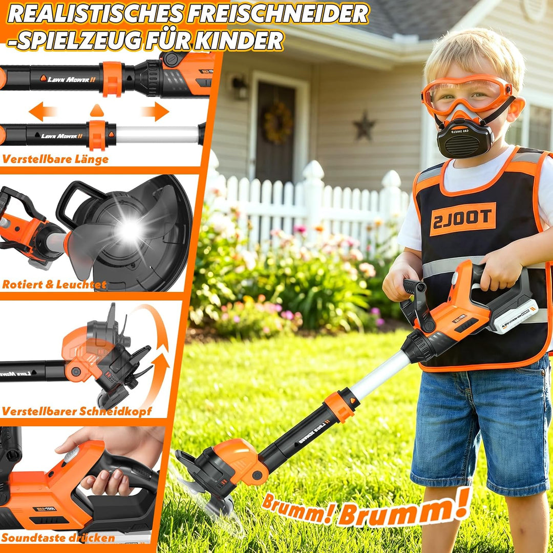 10 in 1 Gartenwerkzeug Kinder, Garten Outdoor Spielzeug ab 3 Jahre, Kinder Rasenmäher, Laubbläser &amp;