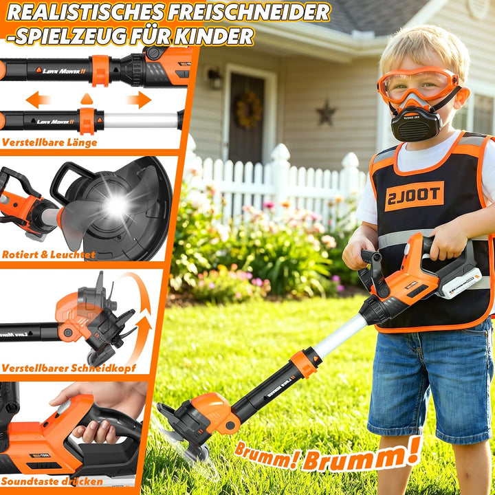 10 in 1 Gartenwerkzeug Kinder, Garten Outdoor Spielzeug ab 3 Jahre, Kinder Rasenmäher, Laubbläser &amp;