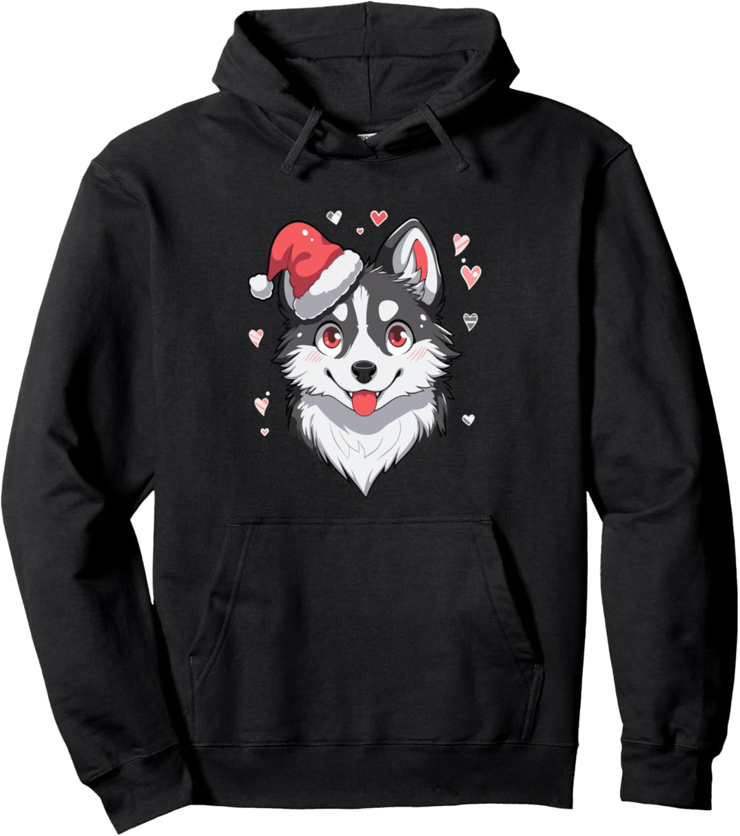 Cute Christmas Party Husky Pullover Hoodie
