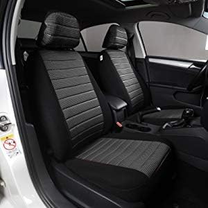 WOLTU Sitzbezüge Auto Einzelsitzbezug universal Grösse, 7er Set, schwarz/grau, grau