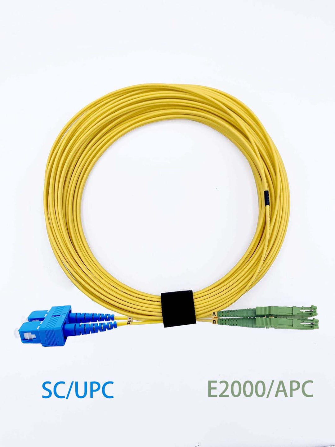 Elfcam® - 50m Glasfaserkabel E2000/APC zu SC/UPC,Monomode Duplex, Optischer 9/125μm Strumpfhalter OS