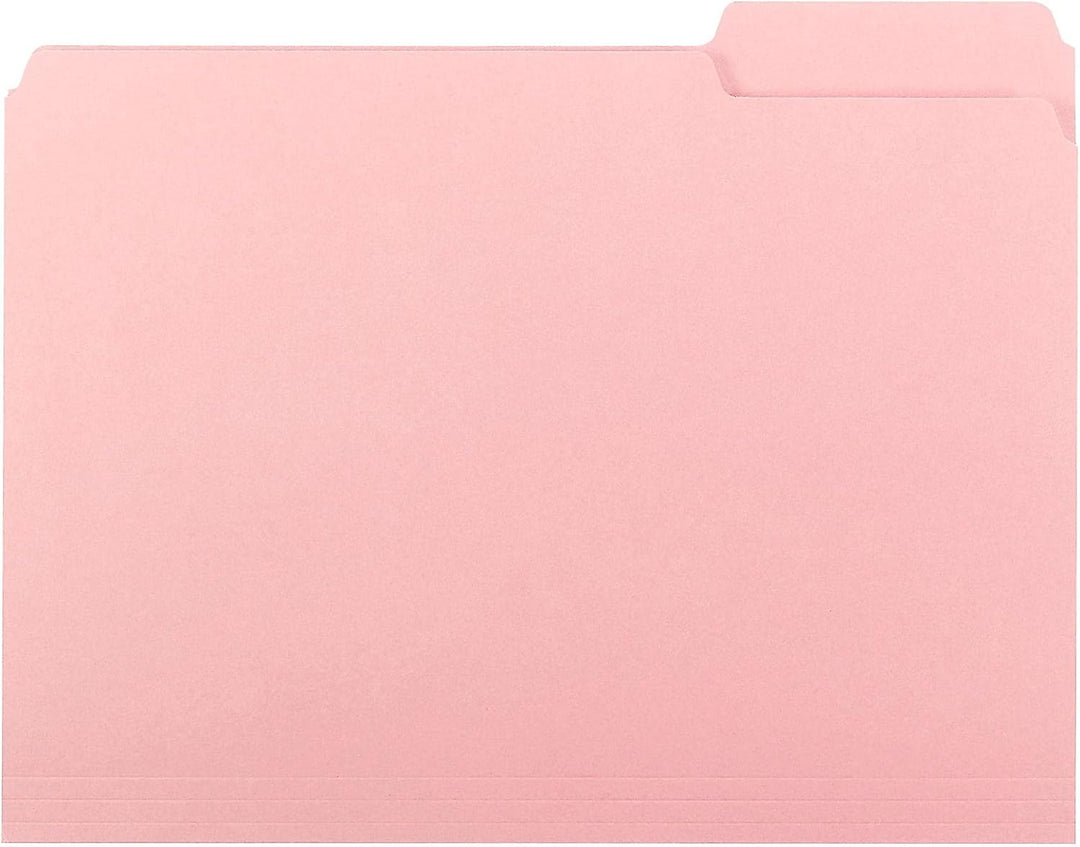 Smead 10263 Aktenordner, 1/3-Schnitt, BriefgröÃŸe, Pink, 100 Stück pro Box rose, rose