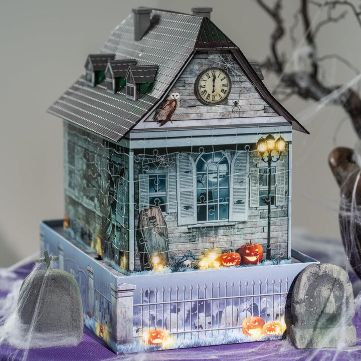 Ravensburger 3D Puzzle Gruselhaus bei Nacht 11254 - 216 Teile - für Halloween Fans ab 8 Jahren