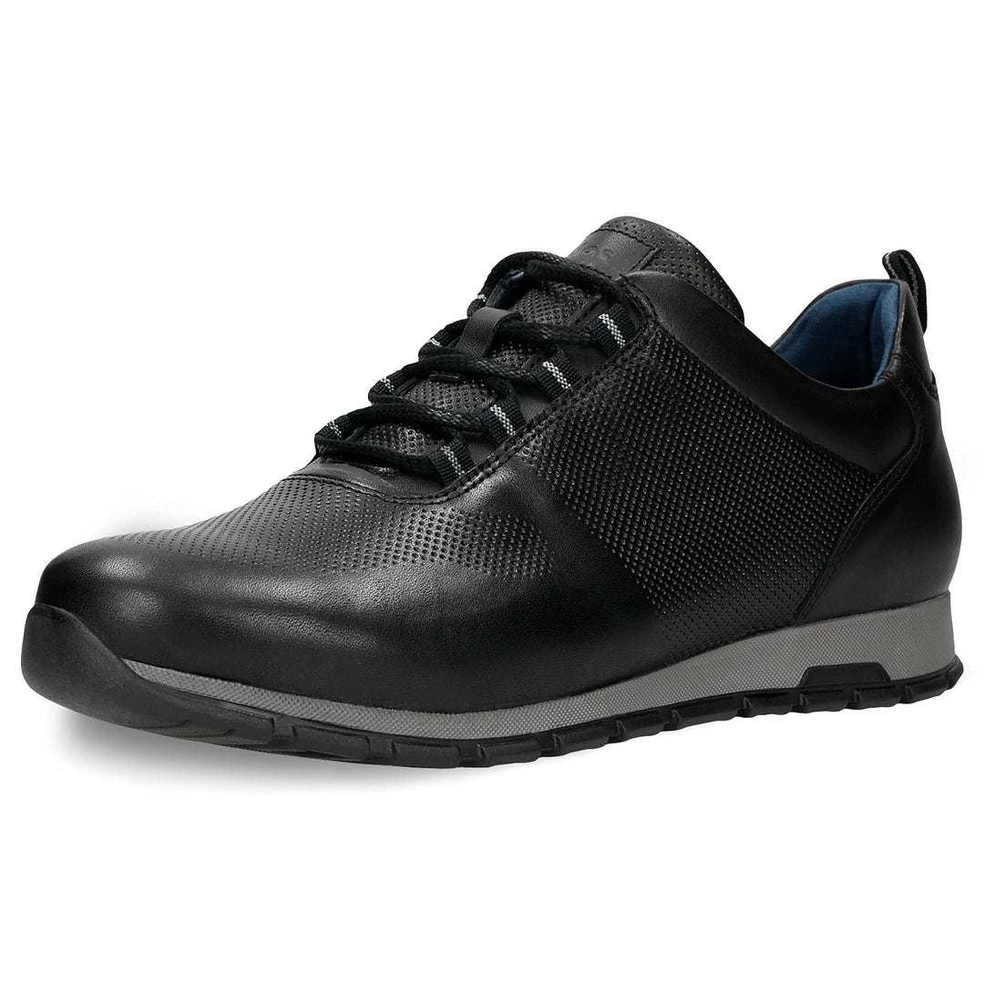 Herren-Sneaker | Narbenleder | Weiches Futter | Casual Stil | Perfekt für Jede Jahreszeit, Schwarz