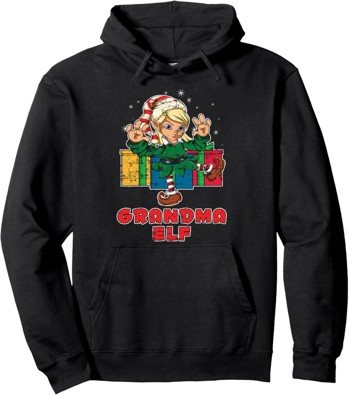 Oma Elfe Partnerlook Outfit Geschenk Weihnachtselfe Pullover Hoodie