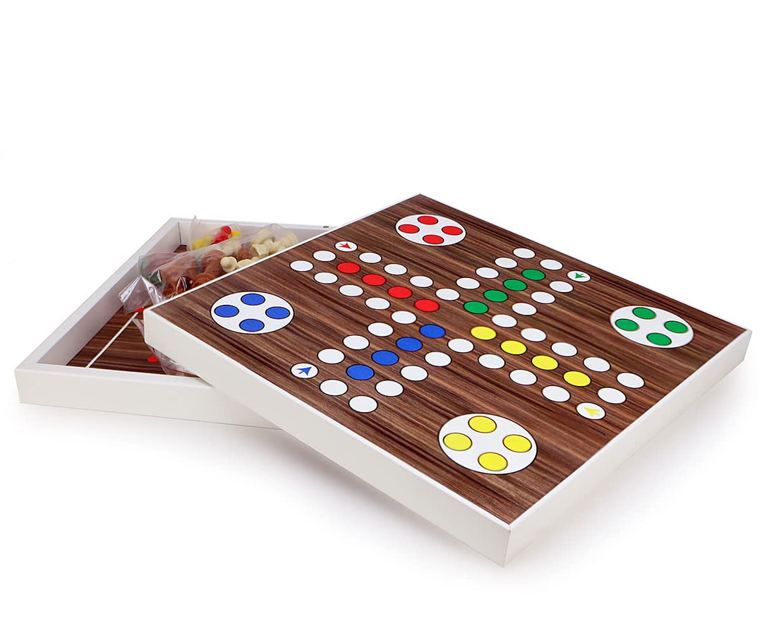 5 in 1 Spielesammlung Mühle, Dame, Ludo, Backgammon, Schach