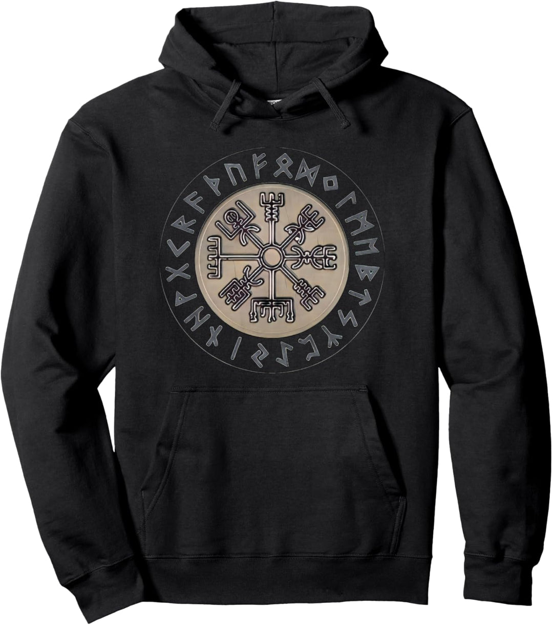 Vegesir Wikinger kompass Schutzrune mit Futhark Pullover Hoodie